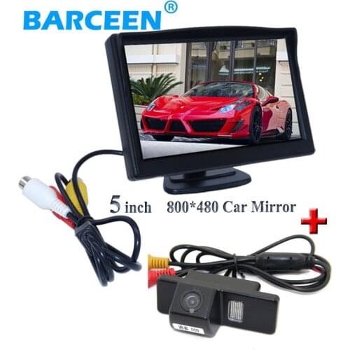 5" car backup display monitor +car reserve camera apply for NISSAN QASHQAI X-TRAIL for Citroen C4/C5 for Peugeot 307 Hatchback