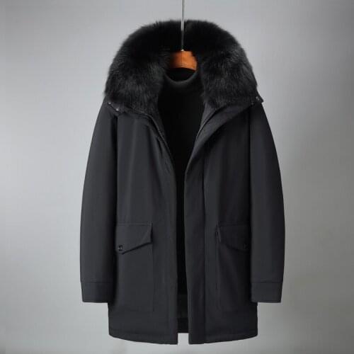 Men Winter Casual Classic Jacket Male Thick Warm Coat Large Fur Collar Hooded Thermal Parkas Outerwear Top Quality Men Clothing