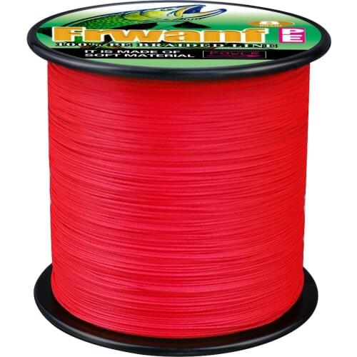 Frwanf new Braided fishing line 8 strands 500M 1000M never faded product red color Tough and durable carp fishing cord saltwater