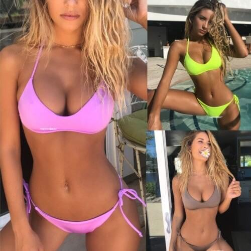 2020 New Brand Women Bandage Lady Swimsuit Bathing Suit Push Up Bikini Set Bra Padded Bandage Swimwear