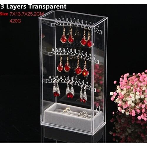 New Fashion Jewelry Display Jewelry Holder Makeup Jewelry Organizer Organizer Earring RingsOrganizer Acrylic Jewelry Transparent
