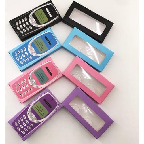 Wholesale False Eyelash Packaging Cardboard Cash Box Pink Black Lash Box Phone Box Mink eyelashes Packaging
