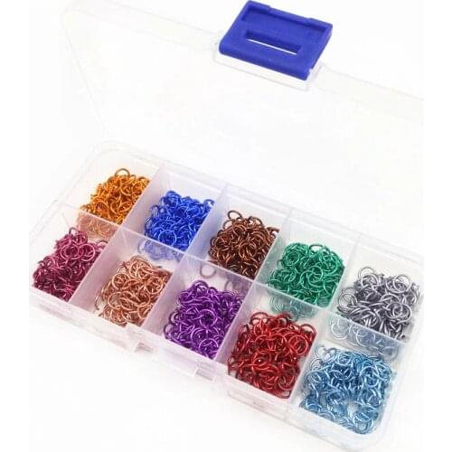 Colorful Aluminum Wire Single Loops Open Jump Rings Split Ring Jewelry Findings DIY Necklace Bracelet 6x0.8mm 1000pcs a box
