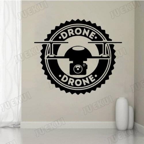 Drone Sign Removable Wall Sticker for Living Room Home Decor Vinyl Decals Club Boys Hobby Art Poster Murals Stickers TA772