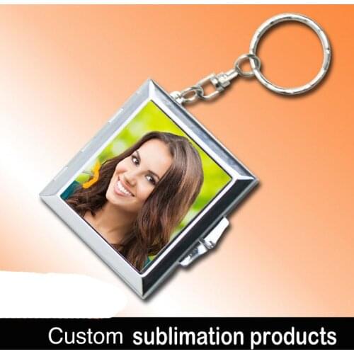 Sublimation blank keychain products Iron plating can used as mirror advertising gift wholesale can print picture custom desgin