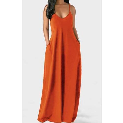 2021 party summer dress women spaghetti strap sleeveless women dresses floor-length casual sexy woman dresses v-neck femme robe