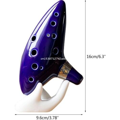 1Set 12 Hole Purple Ocarina Ceramic Alto C Ocarina Flute Musical Instrument Accessories Dropship