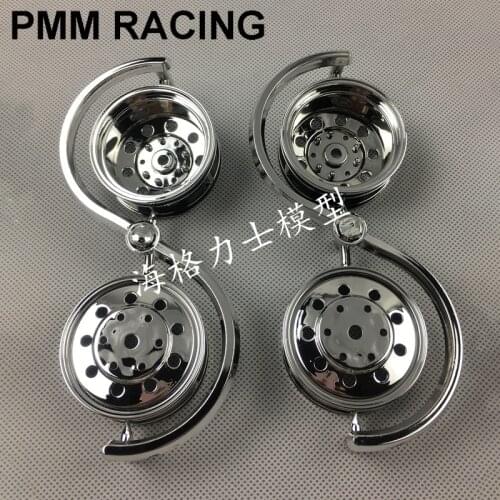 1 pair Plastic electroplated wheels hub For 1/14 RC Car Tamiya Truck Scania R620 R470 Actros 3363 1851 Man TGX Volvo FH16 Arocs