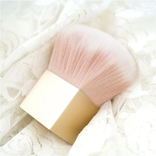 1pcs Gold Blusher Buffer Makeup Brush Face Powder Foundation Square Aluminium Metal Kabuki Brush Cosmetics Beauty Kit Maquiagem