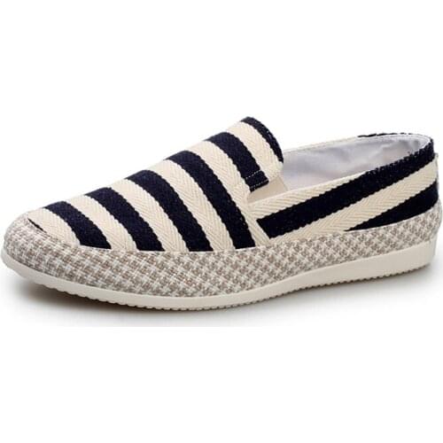 2020 Canvas shoes summer breathable beans shoes mens casual linen cloth shoes, outdoor comfortable lightweight shoes