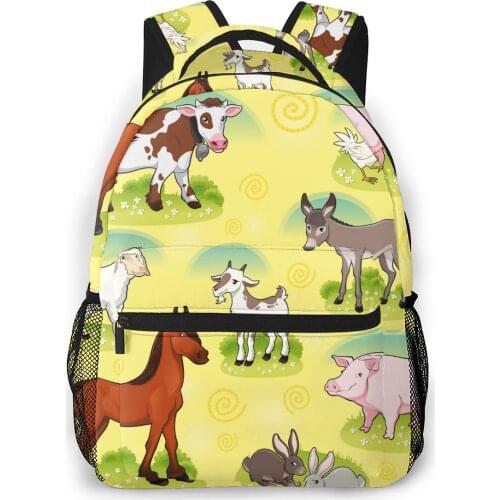 2021 Backpack Women Shoulder Bag Farm Animals Collection Fashion School Bag For Teenage Girl Backpacks Travel Bag