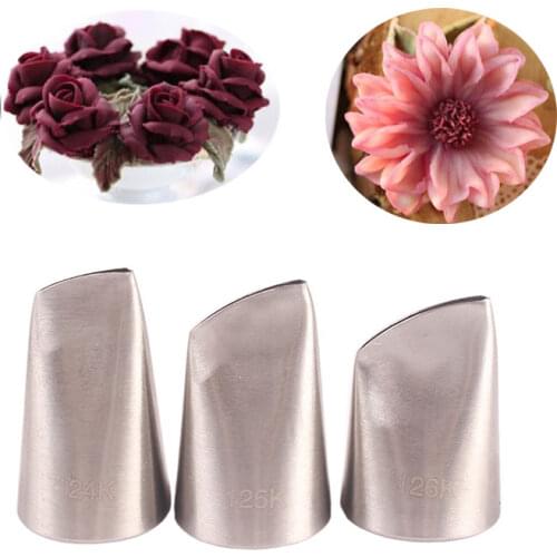 3pcs/set 124K/125K/126K Cake Nozzles Cream decorating DIY Icing Piping Petal Cake Tips Pastry Tools