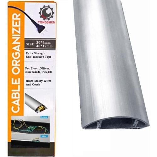 30x9mm Alumimum Floor Ramp Cord Management Overfloor Cord Protector Duct Floor Wire Cover Conceal Wire at home Office Hide Cable