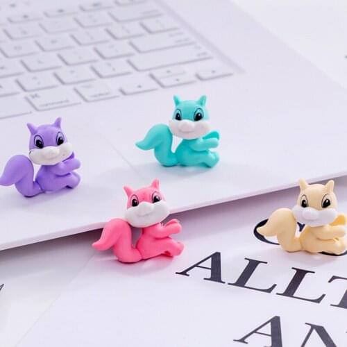 4pc Kawaii Small Squirrel Eraser Student Creative Novelty Kids Stationery Pencil Eraser Promotion Office School Supplies