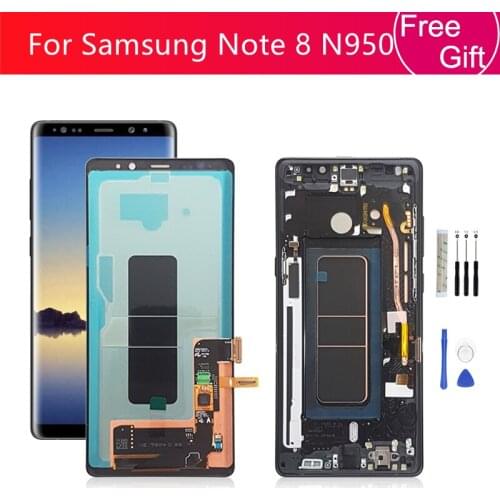 Amoled lcd for Samsung Galaxy Note 8 lcd N950 N950F Display touch screen Digitizer Assembly with Frame replacement repair parts