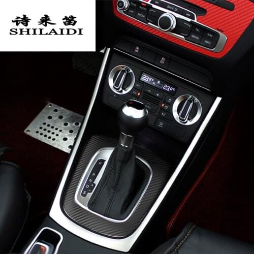 Car Styling Center Console Gear Panel decoration frame Auto Gears Stickers Covers Trim For Audi Q3 Interior auto Accessories LHD