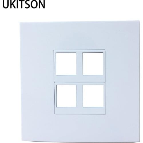 Wall Panel Insert For 4 Keystone Jack Socket Faceplate Cover Outlet 86x86mm In White