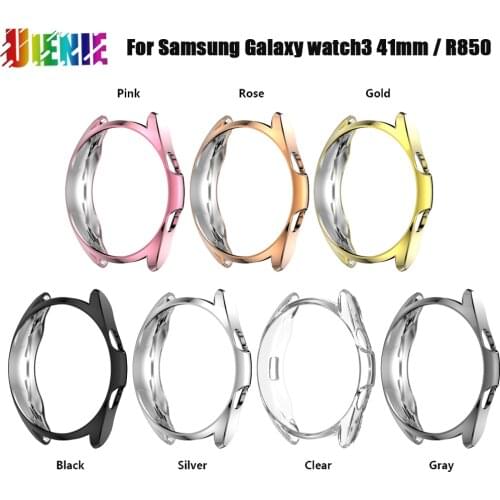 TPU Hollow Half-pack Plating Protective Case For Samsung Galaxy watch3 41mm / R850 Watch Protector Frame Protective Shell Cover