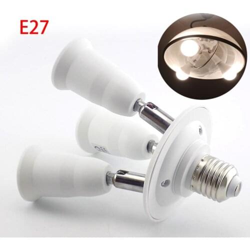 E27 TO 3 E27 Lamp Bulb BASE Lamp Bases Adapter Splitter Holder 90V-240V 3 in 1 Adjustable socket for LED Light home grow light