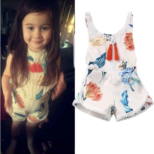 Emmababy Sweet Baby Girls Kids sleeveless Romper Jumpsuit Toddler Summer Clothes Outfits Rompers Children New Arrival Clothing