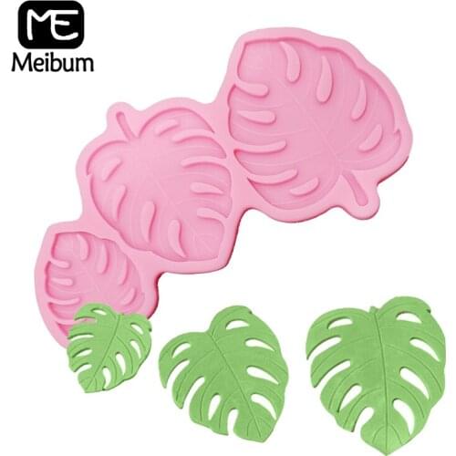 Fondant Tools Pink Gummy Silicone Molds Banana Leaf Shaped Cake Decorating Mould Gumpaste Sugar Craft Dessert Baking Pan