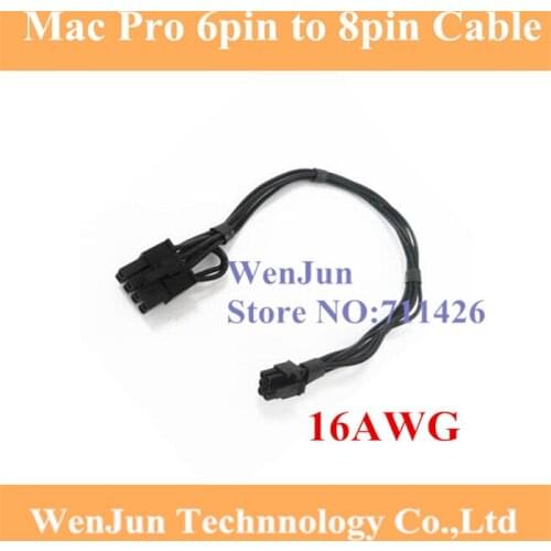 37cm for Apple Mac iMAC Pro G5 Tower Video Card Power Cable Mini 6pin to 8pin PCIe PCI-e 16AWG