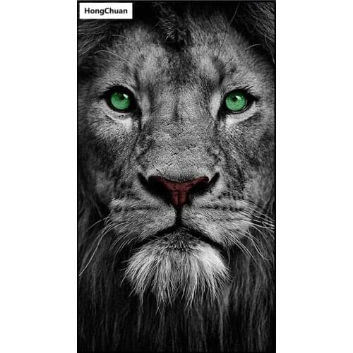 Lion Animal Figure 5D DIY Full Square/Round Diamond Painting Diamond Embroidery Diamond Inlaid Cross Stitch Home Decoration Gift
