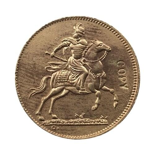 24 K gold plated Poland 1697 COIN COPY 19.4mm