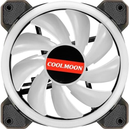 COOLMOON Starlight RGB Fan 12cm Case Fan Silent Bright Light Desktop Computer Cooling Fan (Music Controller)