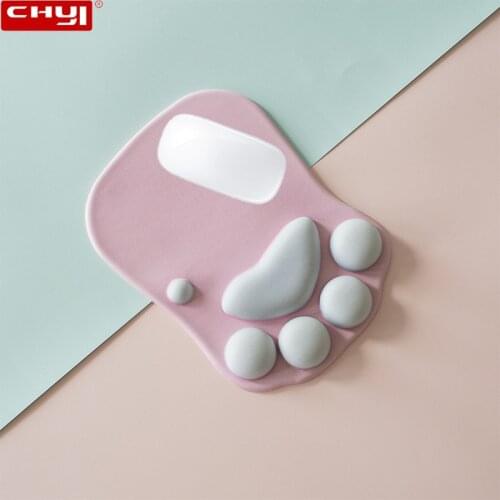 Cute Cat Paw Mouse Pad Pink Anti-Slip Silicone Mice Mat PC Laptop Computer Office Thicken Comfort Wrist Rest Support Gaming Pad