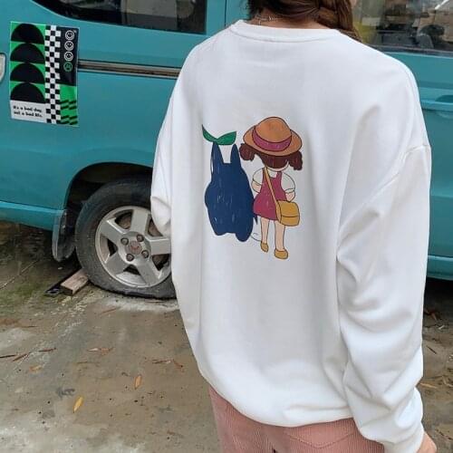 Autumn Design Sense My Neighbor Totoro Sweater Womens Loose Long Sleeve Japanese Cartoon Pullover Casual Female Trendy Sweater