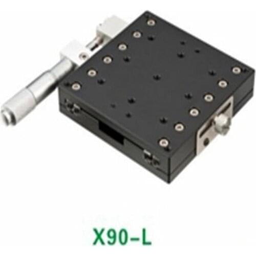 X Axis 90X90mm Platform Precision Bearing Linear Stage Left Micrometer