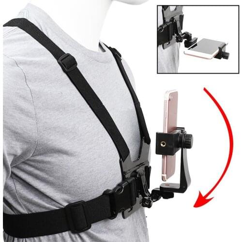 Adjustable Mobile Phone Chest Strap Mount Cell Phone Clip For Action Camera Outdoor Sports Samsung iPhone Smartphone Holder