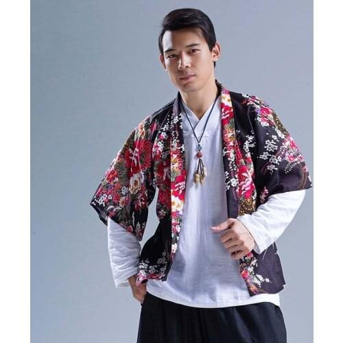 New Fashion Spring Summer Men Shirt Open Stitch Loose Baggy Floral Shirt Cardigan Half Sleeve Casual Vintage Male Shirt