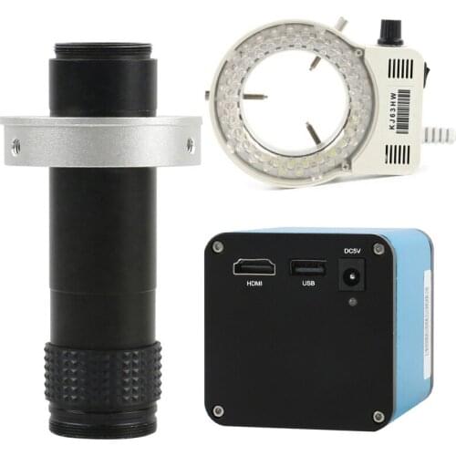 1080P SONY IMX290 Autofocus HDMI Video Microscope Camera U Disk Video Microscope+130X Zoom Lens 56 LED Ring Light For PCB Repair