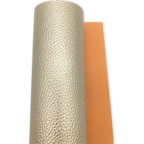 Light Color Litchi Texture Soft PU Embossed Faux Leather Fabric Sheet Cotton Backing for Making Hair Bow/Belt/Clothing