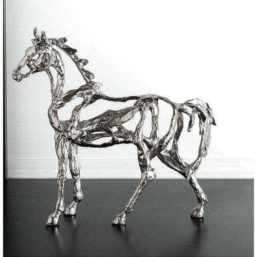 Creative Electroplating Horse Ornaments Living Room Art TV Cabinet Decoration Crafts Interior Soft Figurines Process Miniatures