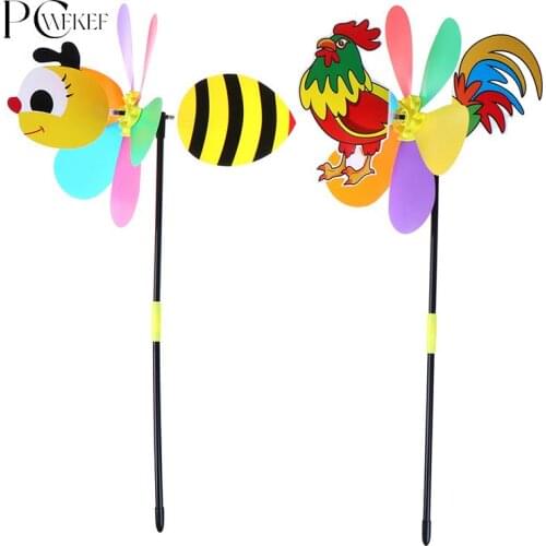 1 Pcs Colorful Cartoon Animal Windmill Sequins Windmill Wind Spinner Home Garden Yard Decor