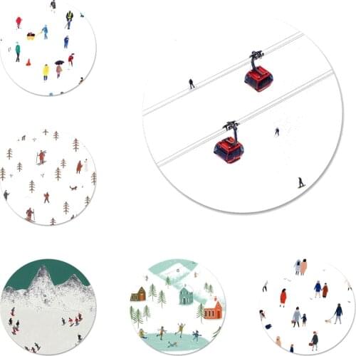 Funny Cartoon Ski Pattern Icons Pins Badge Decoration Brooches Metal Badges For Backpack Decoration