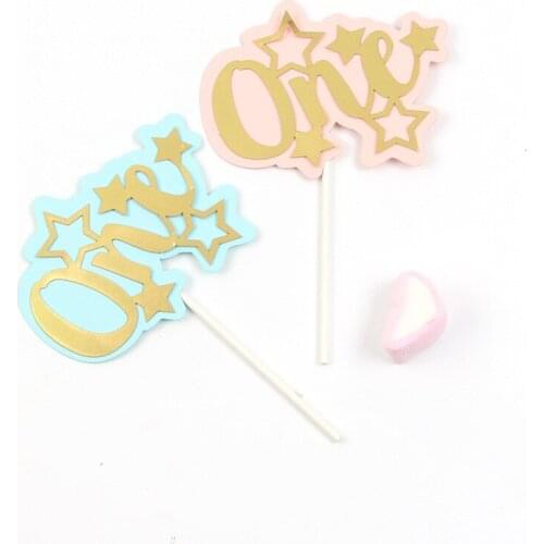 1pc Happy Birthday Cake Topper Flags One Cake Toppers For Family Birthday Kids Baby Shower Party Cake Baking Decoration Supplies