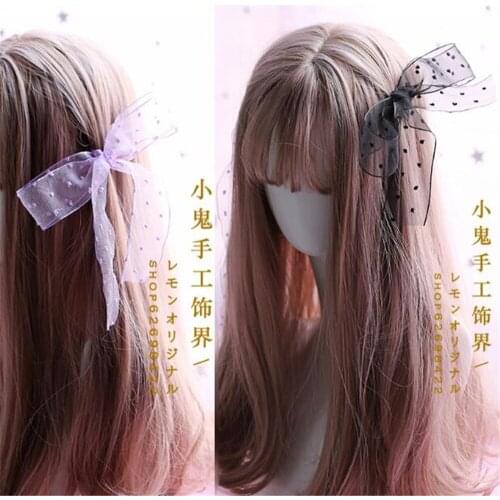 1pcs Lolita sweet girl double Ponytail hair Ribbon for Women headwear B581