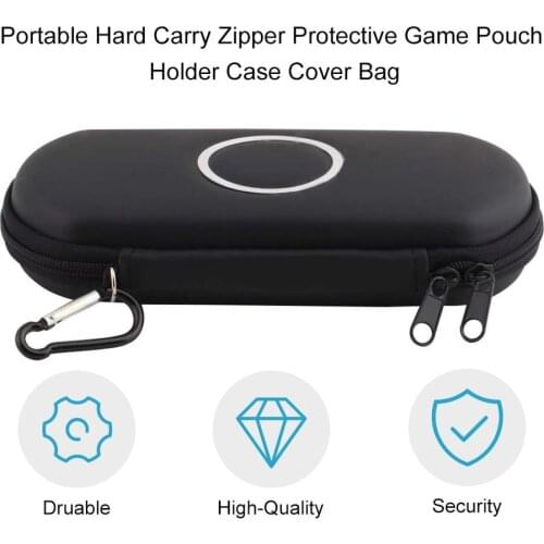 1psc black Hard Carry Zipper Case Bag Game Pouch For PSP 1000 2000 3000 Free / Drop Shipping Wholesale