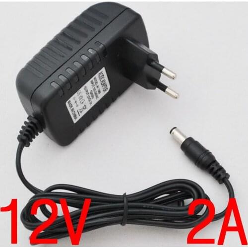 100PcsDC 12V 2A Switching Power Supply Converter Adapter EU Plug Charger lighting transformer For LED Strip CCTV Security Camera