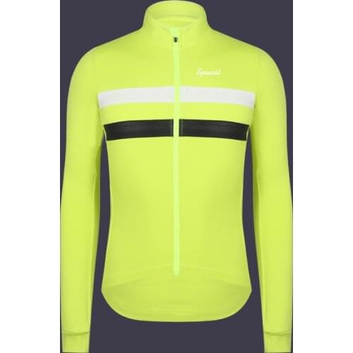 2019 NEW neon yellow Winter Thermal fleece Cycling Jersey with Reflective stripe urban bicycle clothes road mtb thermal jersey