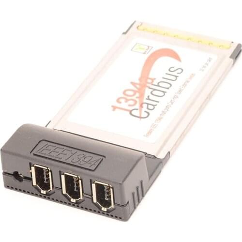 3 Port 6 Pin 1394A IEEE 1394 CardBus Card 54mm for PCMCIA Digital Camera DV Camcorders Hard Disks Removable