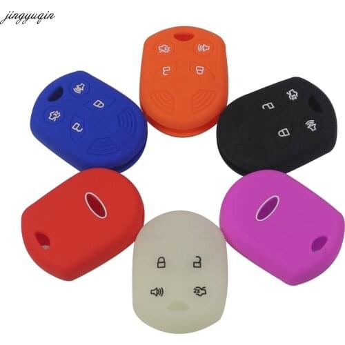 Jingyuqin 30pcs Silicone Car Key Cover Case For Ford Mercury Mariner Lilan Lincoln Navigator MKX MKZ Edge Fusion Mustang 4 BTN
