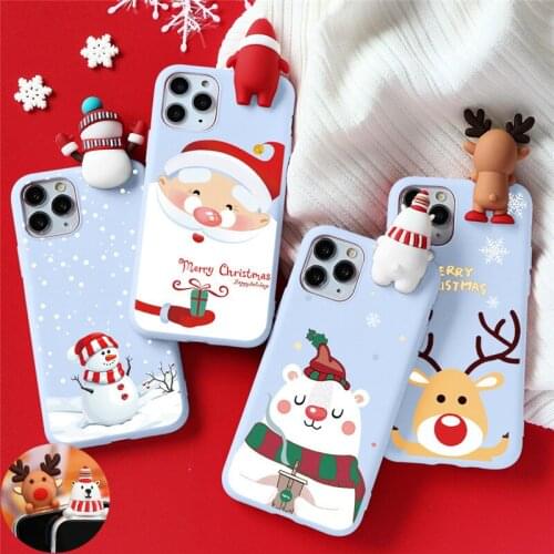 3D Cute Christmas Doll Case For iPhone 12 Pro Max TPU Cases For iPhone 7 8 6 6s Plus 5 5S SE 2020 10 X XR XS 11 11Pro Max Cover