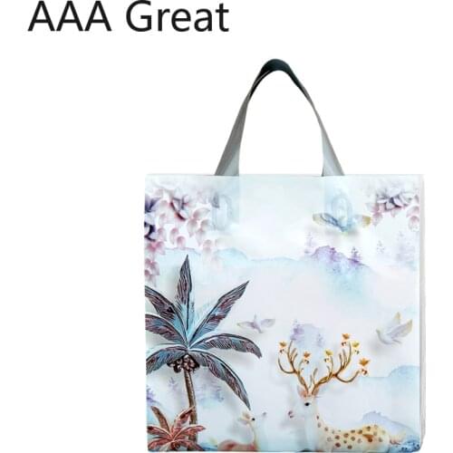 50Pcs/Lot Cookie&Candy Bag For Wedding Birthday Party Gift Bag Flowers Biscuit Baking Packaging Handle Shopping Birthday Pouches