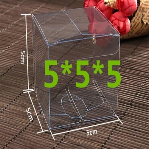 50pcs Clear Square PVC Box Transparent Plastic Carton Wedding Candy Box Party Supplies Packaging Gift Box 5*5*5cm