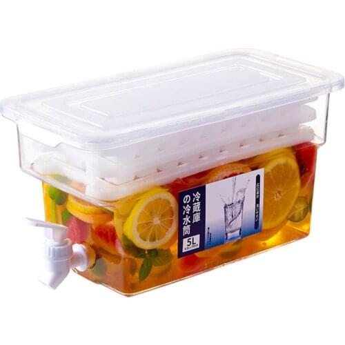 5L Kettle With Faucet Large Capacity Cold Kettle Lemonade Bottle Refrigerator Cool Bucket Ice Kettle Water Juice Teapot